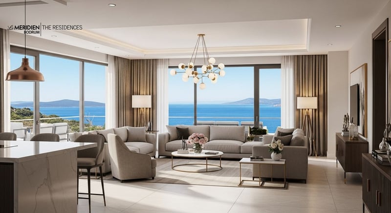 Deniz manzaralı Bodrum residence, maviyle iç içe yaşam