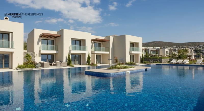 Bodrum'da denize sıfır residence manzarası