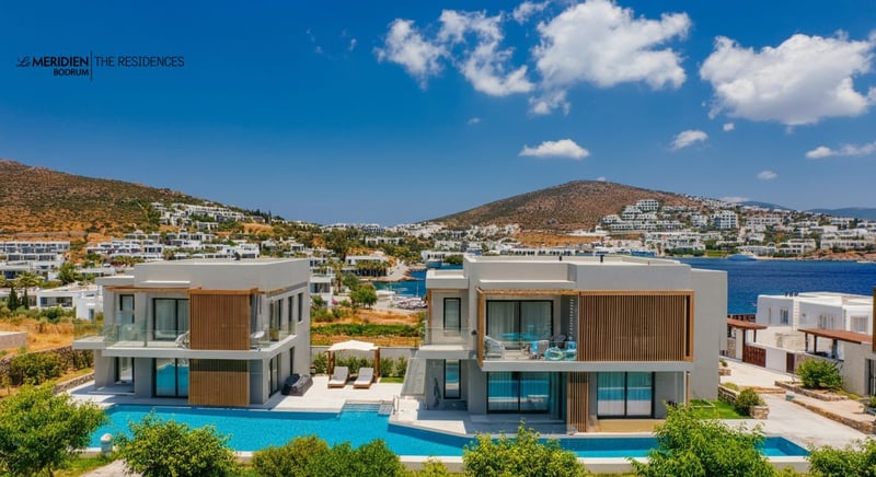 Denize sıfır residence seçenekleriyle Bodrum manzarası