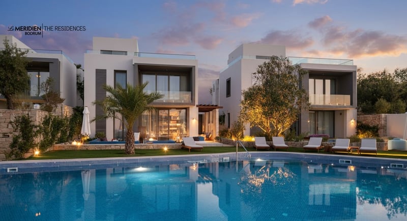 Denize sıfır residence seçenekleriyle Bodrum manzarası