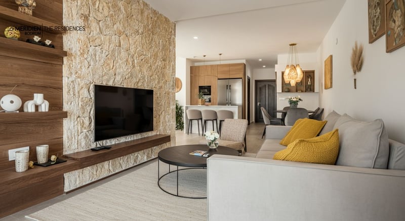 Güvenlikli ve konforlu Bodrum residence, aileler için ideal yaşam alanı