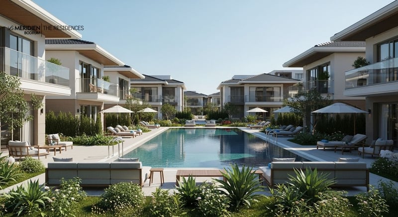Modern residences with sea views in Bodrum paradise