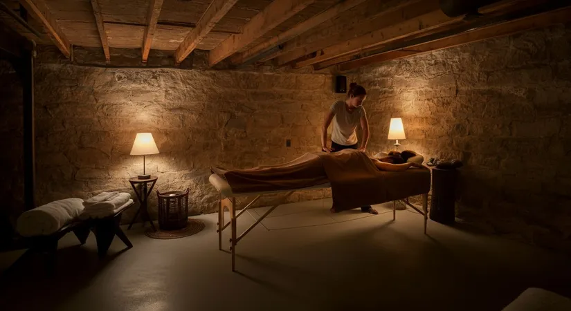 Spa massage techniques in basement